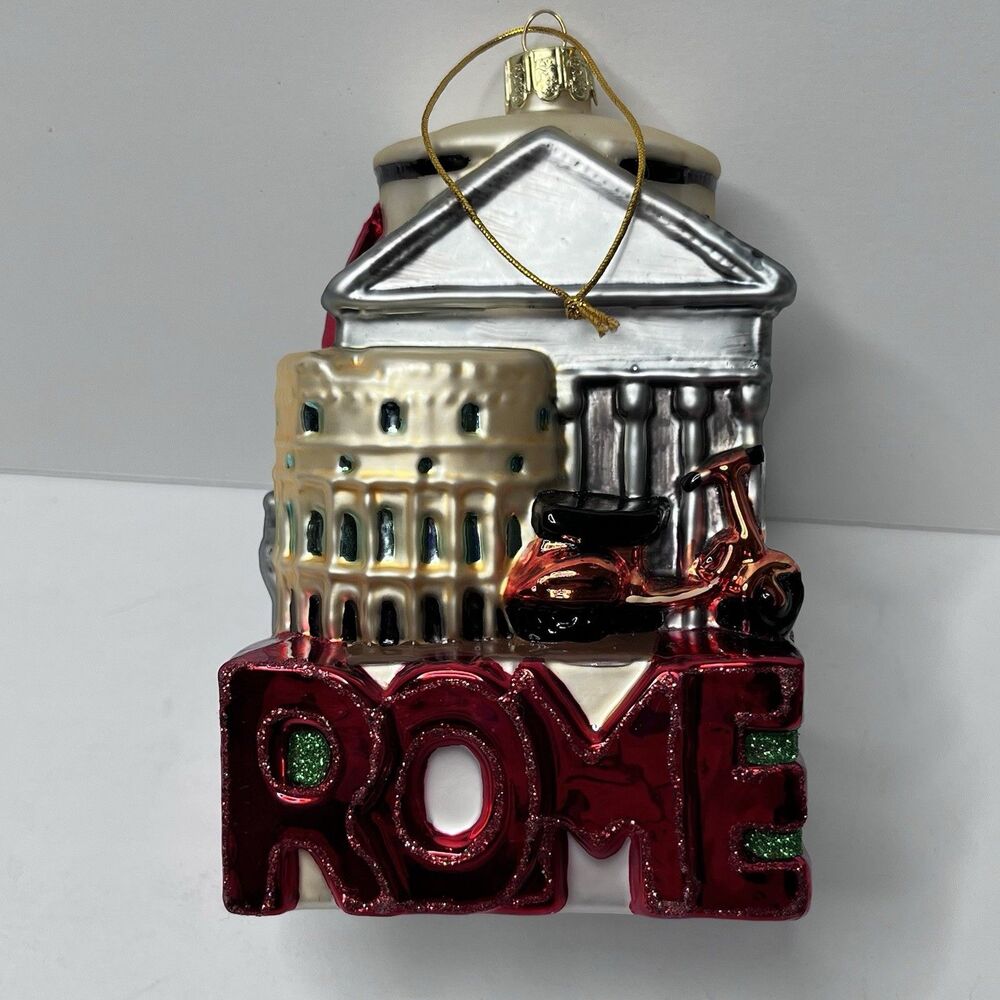 Kurt S Adler City Scapes Rome Italy Glass Christmas Ornament Noble Gems